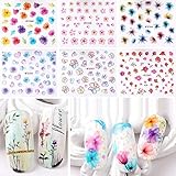 Warm Girl 20pcs Color 3D Flower Design Nail Sticker Decal DIY Nail Art Decoration Kit