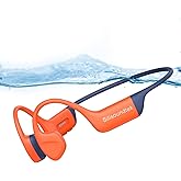 Swimming Bone Conduction Headphones,Waterproof IP68,Bluetooth 5.4, Built-in 32GB TF Swimming Headphones Underwater Music Player (Orange)