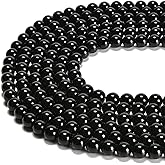 jodaying 6mm Black Onyx Smooth Round Natural Gematone Loose Beads for Jewelry Making DIY Findings 1 Strand 15"