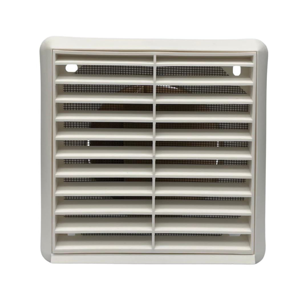 AirTech-UK Extractor Fan Wall Fixed Louvre Grille Ventilation – 4" (100mm) – White