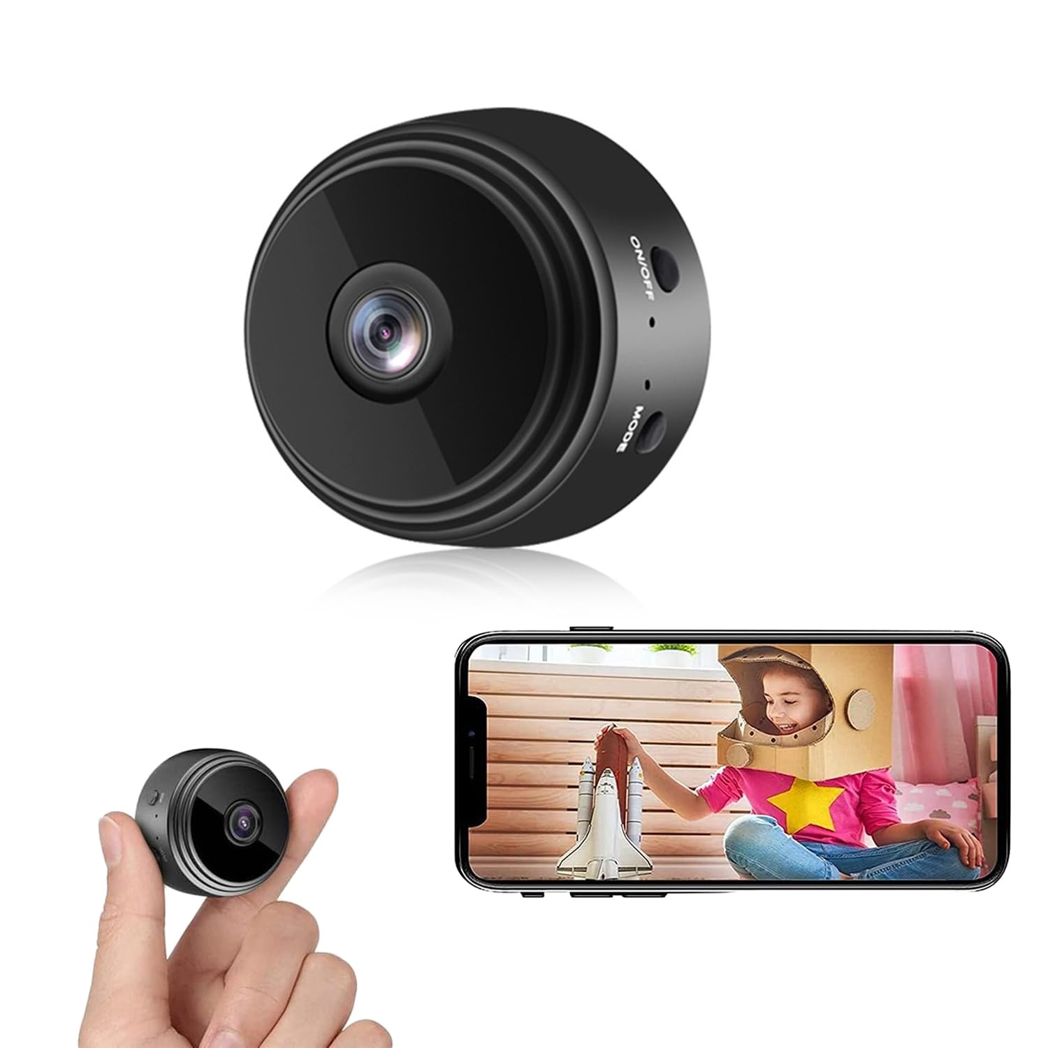 Aatif.L 2024 Hidden Camera Detecto, Mini Spy Camera, Hidden Secret Baby Monitor, 1080P WiFi Camera for Home Office Security, Indoor Camera with Night Vision Cam Wireless, Car Cameras for Surveillance