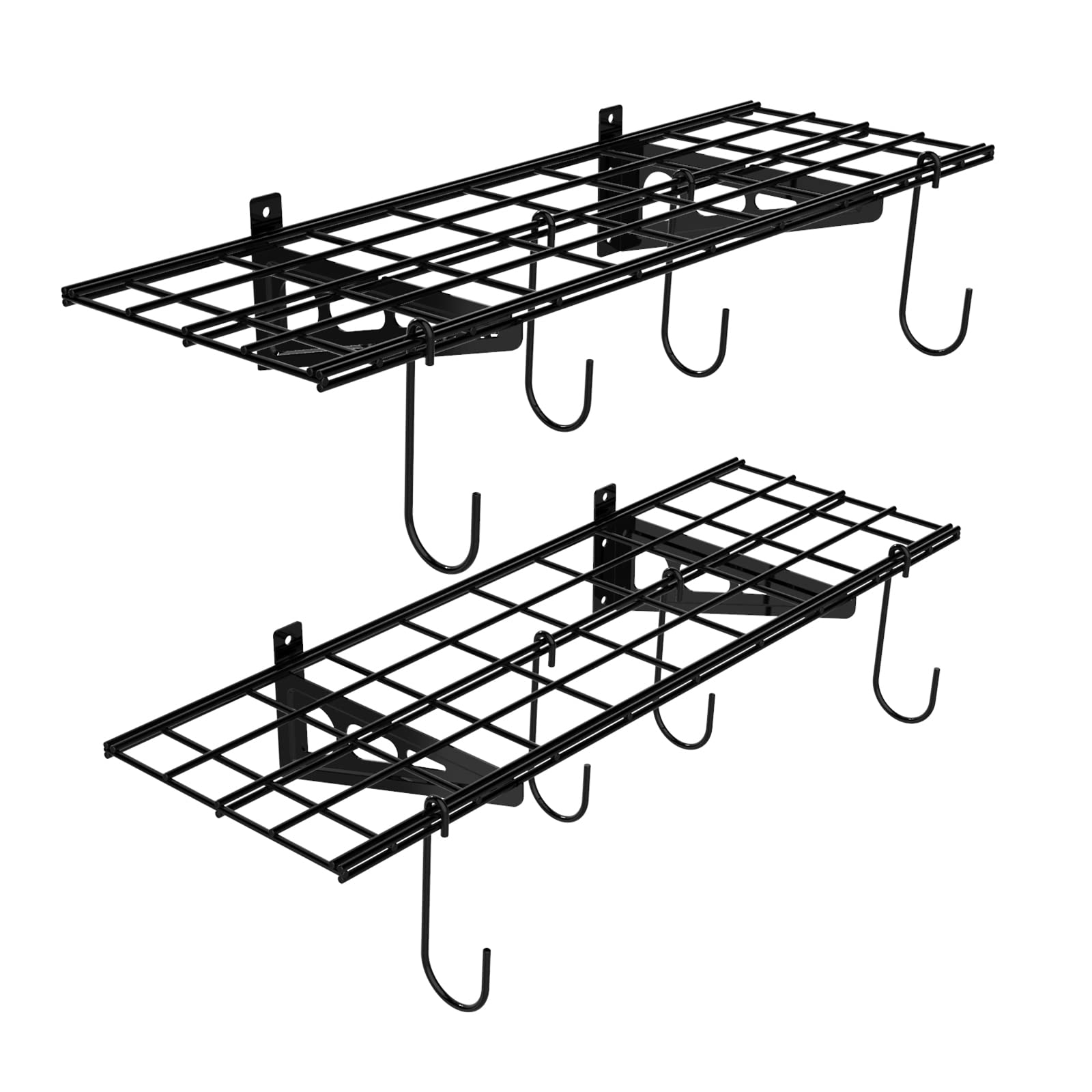 Photo 1 of FLEXIMOUNTS Garage Wall Shelving, 2-Pack 1x3 ft, Includes 8 Bike Hooks, Wall Shelf Garage Organization System w/Bike Hangers, Storage Rack, Floating Shelves, 300 lbs Weight Capacity