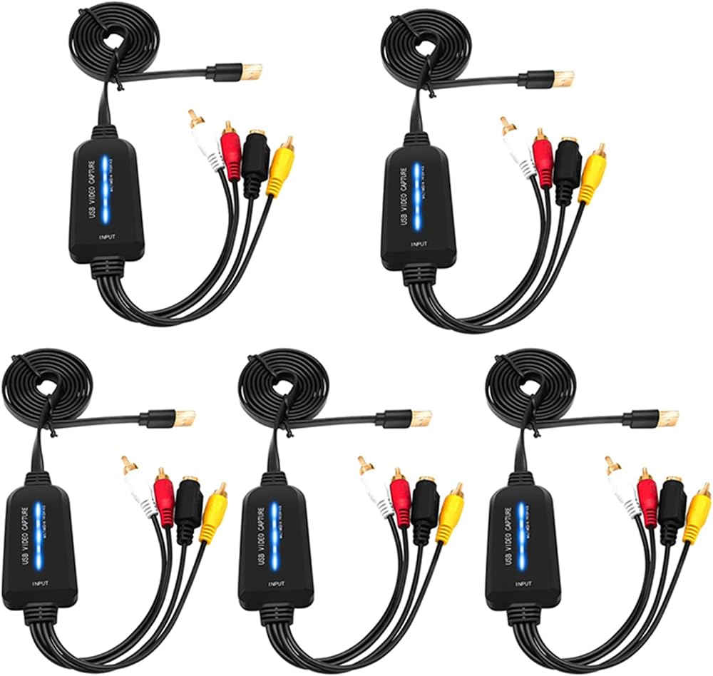 Lyseekia USB 2.0 Video Capture Card AV to Digital Converter NTSC 5 Pack