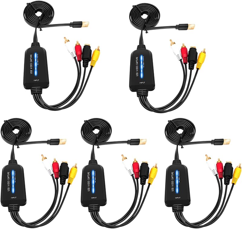 Lyseekia USB 2.0 Video Capture Card AV to Digital Converter NTSC 5 Pack