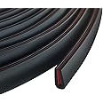 Rubber Edge Protector, Flexible U Channel Edge Trim, Peel & Stick Auto Door Guard, Black, 20Ft