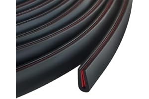 PROTALWELL Edge Trim, 1/16" Rubber Edge Trim, Flexible Self Adhesive U Channel Edge Guards, Edge Protector for Sharp Edge, Sheet Metal and Car Doors, Peel and Stick Auto Door Guard, Black Color, 10Ft