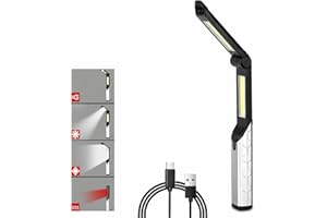 Fnulrzmt Rechargeable LED Work Light for Mechanics - Portable Magnetic Base & Hook, 180° Rotatable, 4 Lighting Modes, Under H