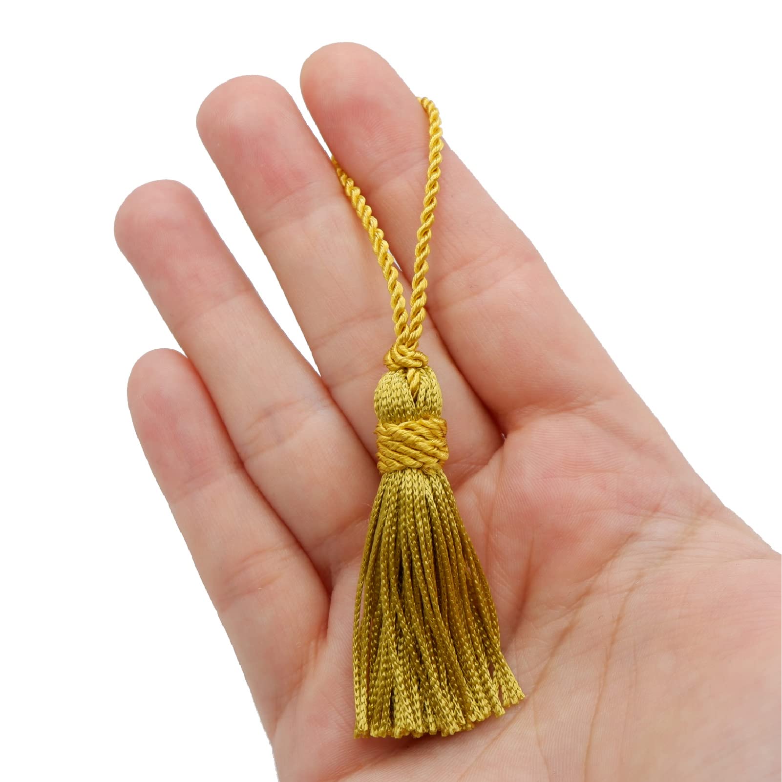 TEXTEX = Cuquillo Tassel with Tied on the Head. 5cm Long. 100% Rayon. Bag of 5 Units - (Gold)