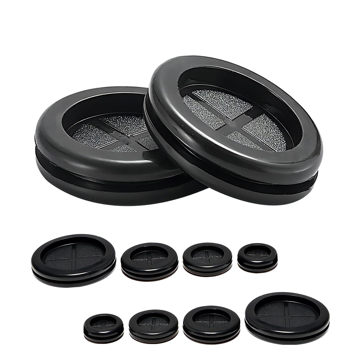Qrity 20Pcs Double Sided Rubber Grommet, Round Rubber Hole Plug Grommet for Wire, Plug and Cable, Firewall Hole Plug, 16mm — image 1