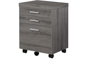 Monarch Specialties 3 Drawer File Cabinet - Filing Cabinet (Dark Taupe)