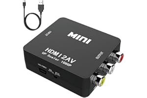 HDMI to AV Converter, HDMI to RCA Converter,1080p 3RCA CVBs Composite Video Audio Converter Adapter Supports PAL/NTSC for TV 