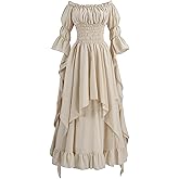 LTAKK Renaissance Dress Women Medieval Costume Victorian Dresses Peasant Gothic Fairy Witch Wedding Under Dress