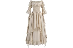 LTAKK Renaissance Dress Women Medieval Costume Victorian Dresses Peasant Gothic Fairy Witch Wedding Under Dress