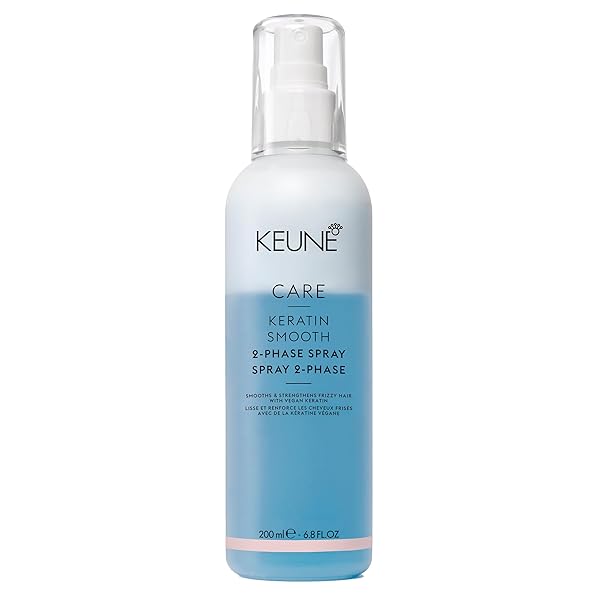 KEUNE CARE KERATIN SMOOTH 2-PHASE SPRAY, SMOOTHING & STRENGTHENING LEAVE-IN CONDITIONER FOR SMOOTHER HAIR, 6.8 FL OZ