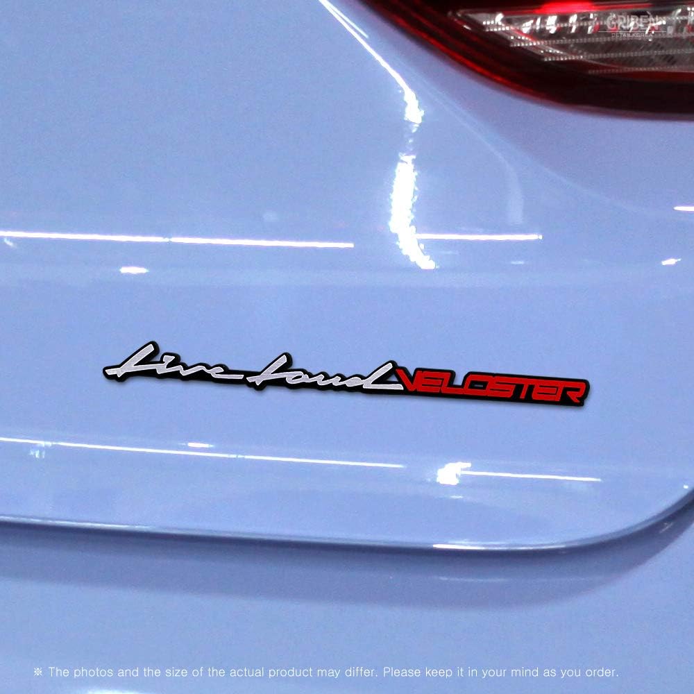 Griben Car Emblem Sliver Red Badge 30319
