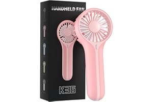 BDXXJ Mini Personal Fan Handheld, Small Portable Handheld Fan, Battery Operated, USB Rechargeable Face Makeup Lashes Desk Fan with Base, for Kids, Girls, Women, Men, Indoor (B: Pink)
