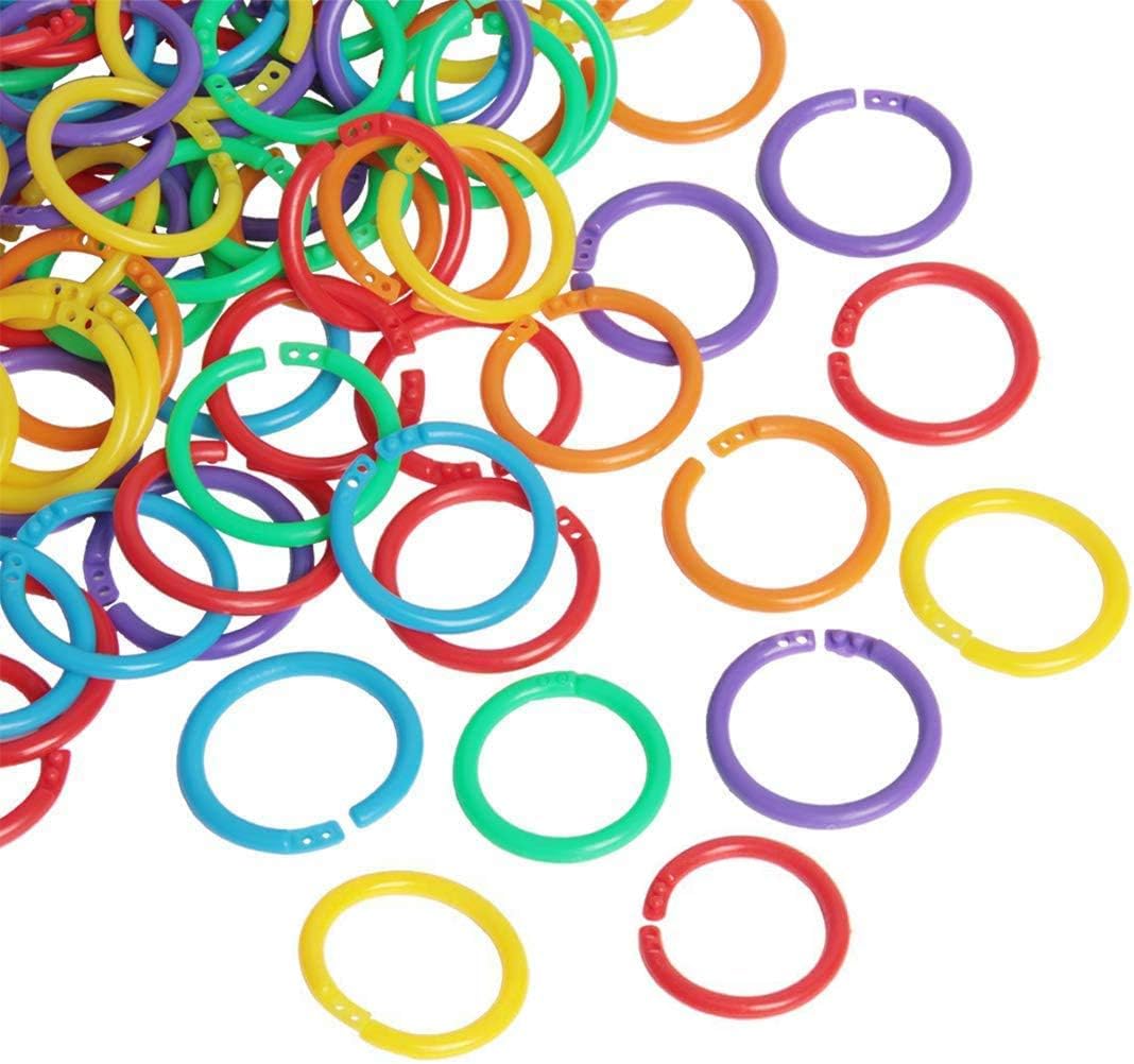 144 Pieces Plastic Loose Leaf Rings Book Paper Rings for Scrapbook