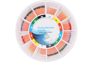 Natudeco 200Pcs Gutta Percha Points Root Canal Fill Dental Gutta Percha Tips for Dental Professinalo Dental Supplies
