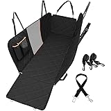 HoneyGuaridan Dog Car Seat Cover for Back Seat - Pet Car Seat Protectors with Mesh Viewing Window for Pets 100% Waterproof Pe