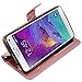 Note 4 Case, LK Galaxy Note 4 Wallet Case, Luxury PU Leather Case Flip Cover with Card Slots & Stand For Samsung Galaxy Note 4, ROSE GOLD