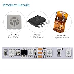 ALITOVE RGB LED Strip Light 32.8ft WS2811