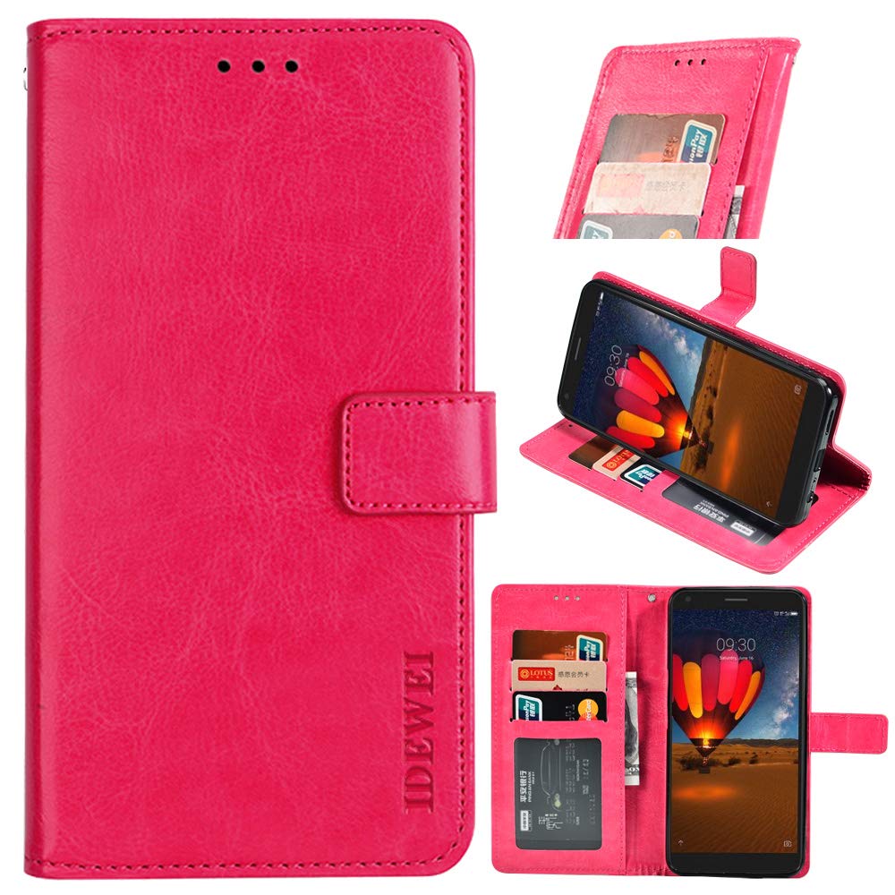 Nokia 8.3 5G Premium Leather Wallet Case [Card Slots] [Kickstand] [Magnetic Buckle] Flip Folio Cover for Nokia 8.3 5G Smartphone(Rose red)