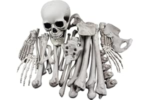 XONOR 28 Pieces Skeleton Bones and Skull for Halloween Decor or Spooky Graveyard Ground Decoration (28PCS)