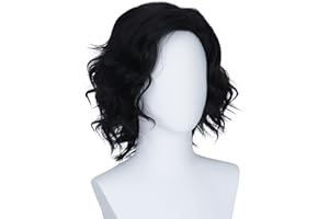 Yan Dream Black Curly Wig Men Short Hair Wig Halloween Male Cosplay Costume Party Accessory