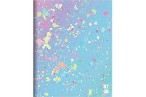 TF PUBLISHING July 2024 - June 2025 Paint Spatter Medium Monthly Planner - 2 Page Spreads with Extra Large Calendar Grids and Planning Prompts - 12 Month Academic Planner 2024-2025 - 6.5 in x 8 in