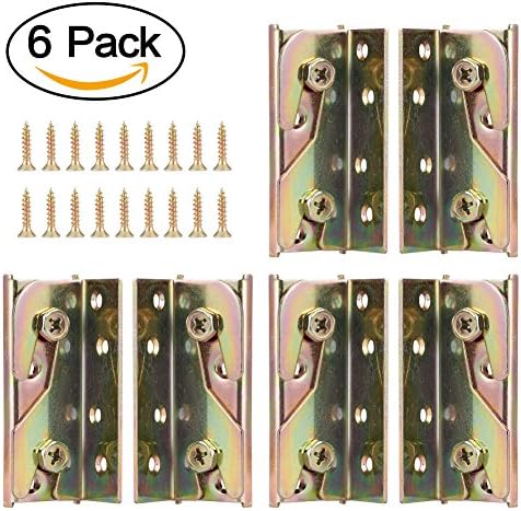 MAVBARDE Bed Rail Fitting, 6pcs Heavy Duty No-Mortise Wood Bed Rail Bracket, with 48 Harden Screws (6pcs)