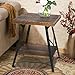 Harper & Bright Designs Lindor Collection Solid Wood End Table with Metal Legs,Living Room Set/Rustic Brown