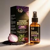 Onion Oil for Hair Growth, Rosemary Extract, Enriched with Black Seed Oil | Hair Serum With Onion Juice for Hair Growth, Rosemary, Black Rice, Cold-Pressed, Hydrating Serum for Scalp &amp; Hair Care 30ML
