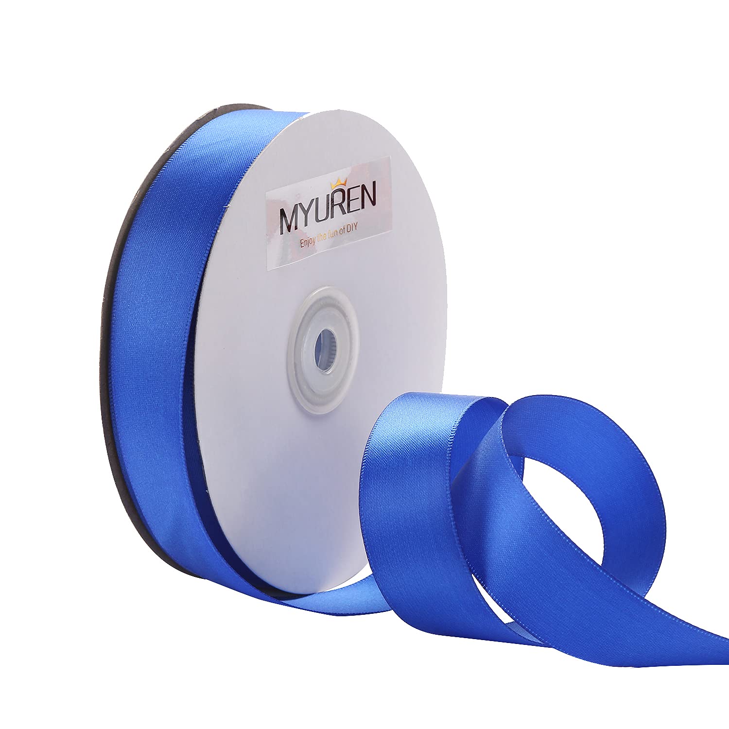 25mm Royal Blue Satin Ribbon Double Face Solid Satin Ribbon for Gift Wrapping, Wedding, Party Decoration, DIY Hair Accessories, Sewing, Invitation Embellishments (45 Meters)