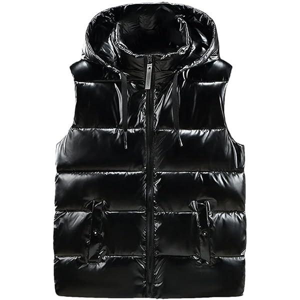 Men's Winter Hooded Puffer Jacket Sleeveless Thicken Warm