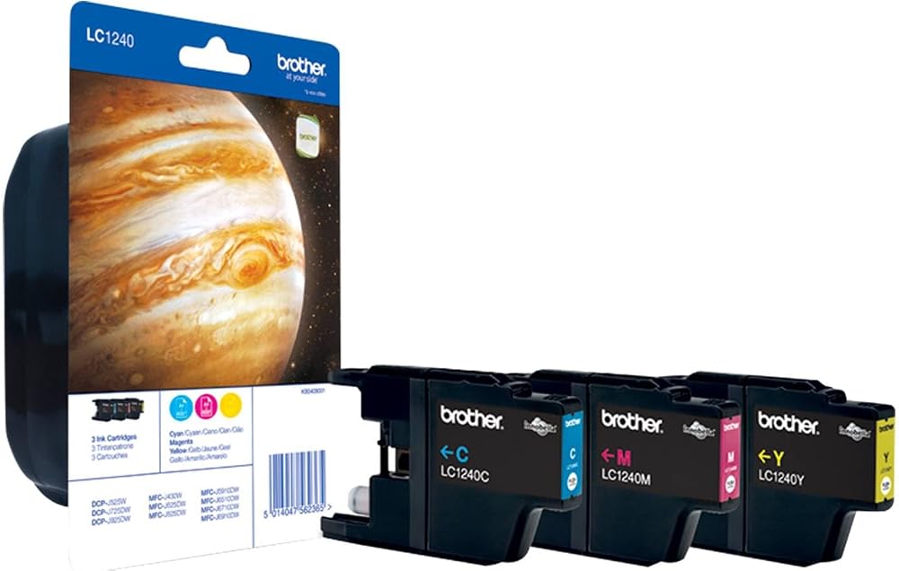 Brother LC1240RBWBP Ink Cartridge Rainbow Pack Cyan Magenta Yellow