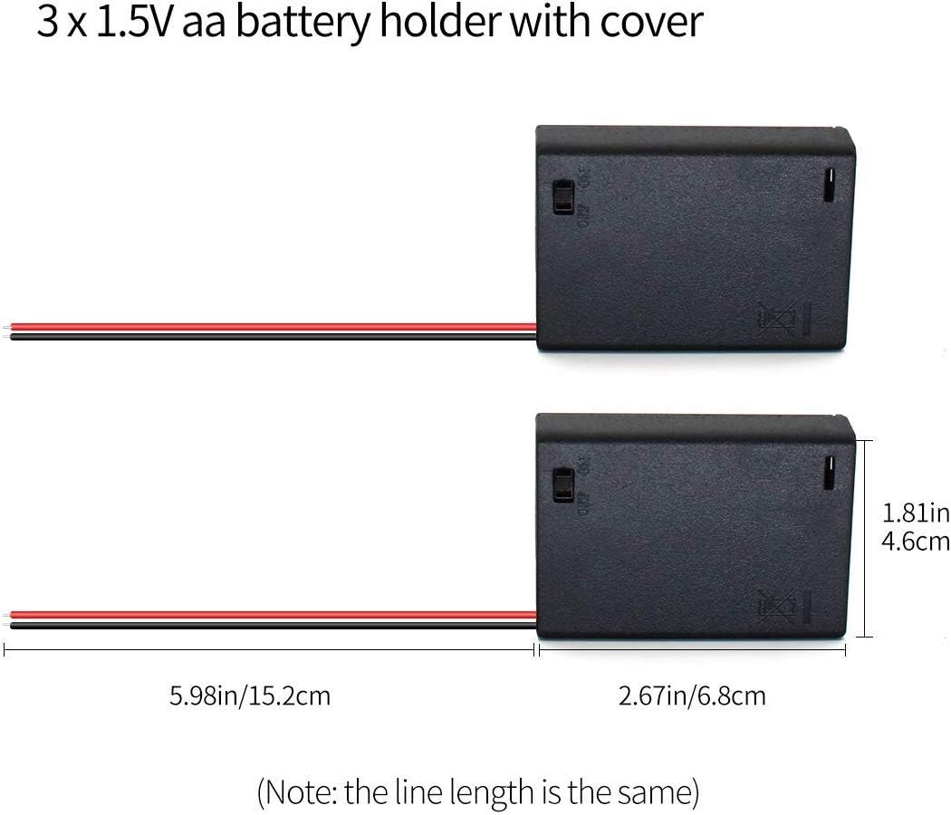 GTIWUNG 6Pcs 3 AA Battery Holder with Switch and Cover - Image 3
