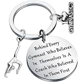FOTAP Gymnastics Keychain - Behind Every Gymnast Who Believes In Jewelry - Coach &amp; Team Gift