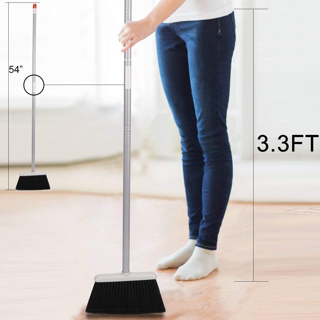 Broom and Dustpan for Home/Broom with Dustpan Combo Set/Dust Pan with Long Handle for Kitchen Room Office Lobby Floor Use Upright Standing Dustpan Indoor Broom Set: Home & Kitchen