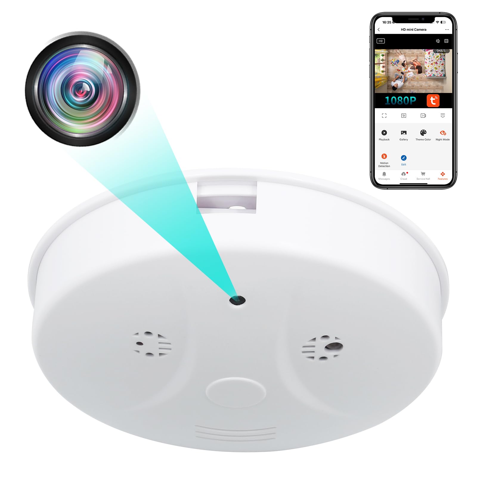Photo 1 of Eovas  Detector Camera Wireless HD 1080P Indoor Camera Hidden WiFi with Night Vision Motion Detection Real-Time Nanny Cam for Home Office Security Cam