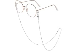 HONGEELY Eyeglass Chain Silver Stainless Steel Handmade Necklace for Reading Glasses Sunglass Beaded Chains for Men Women