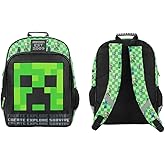 Minecraft Creeper Character 16" Kid's boys Backpack For School And Travel