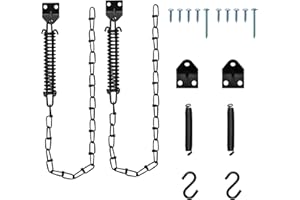 UYZO 2 Set Screen Door and Storm Door Chain Stop, Windproof Door Chain Heavy Duty Storm Door Hardware for Most Doors (Black)