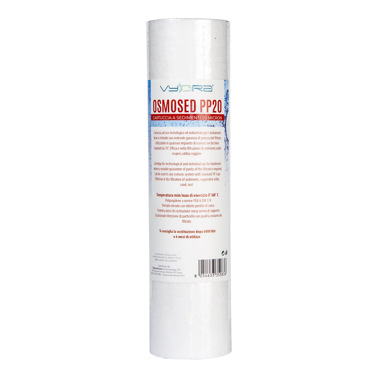 Vydra OSMOSED SEDIMENT Cartridge Glass Reverse OSMOSIS (PP20 Micron)