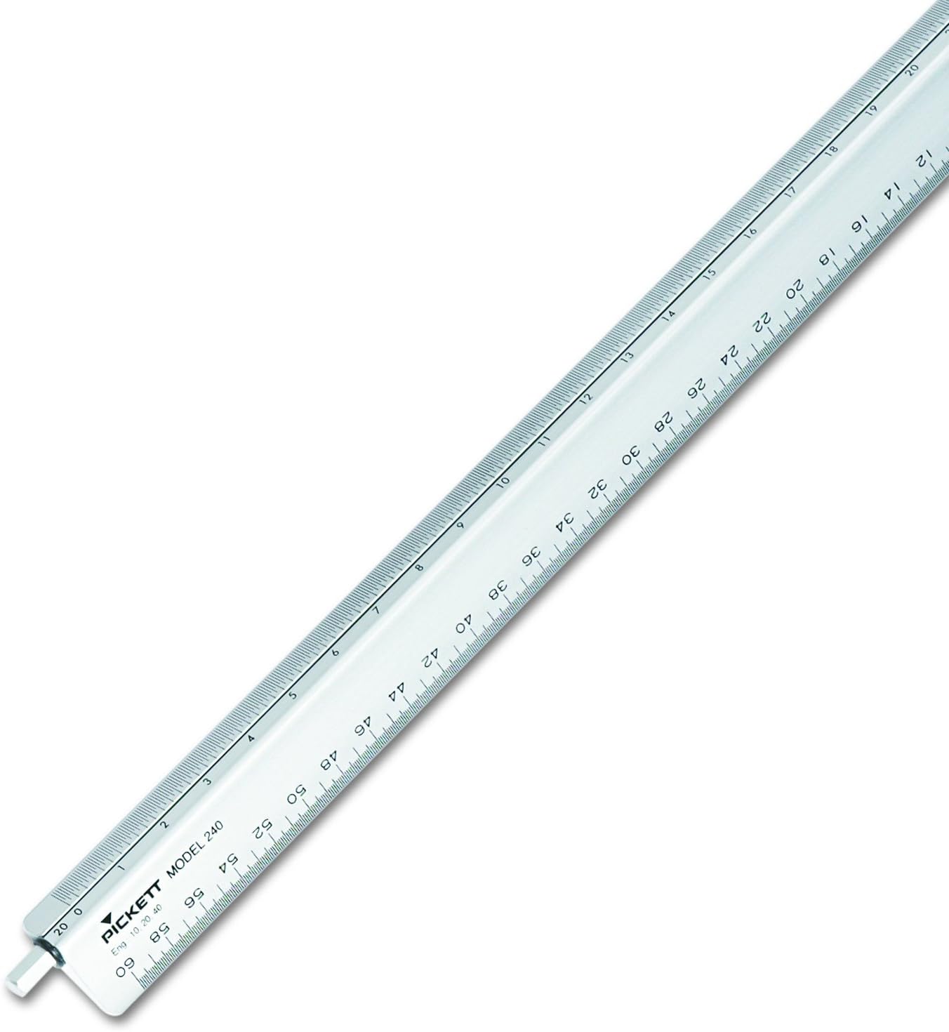 Pickett Professional Engineer Adjustable Triangular Scale, 12" Long, Aluminum, 1 Each : Office Products