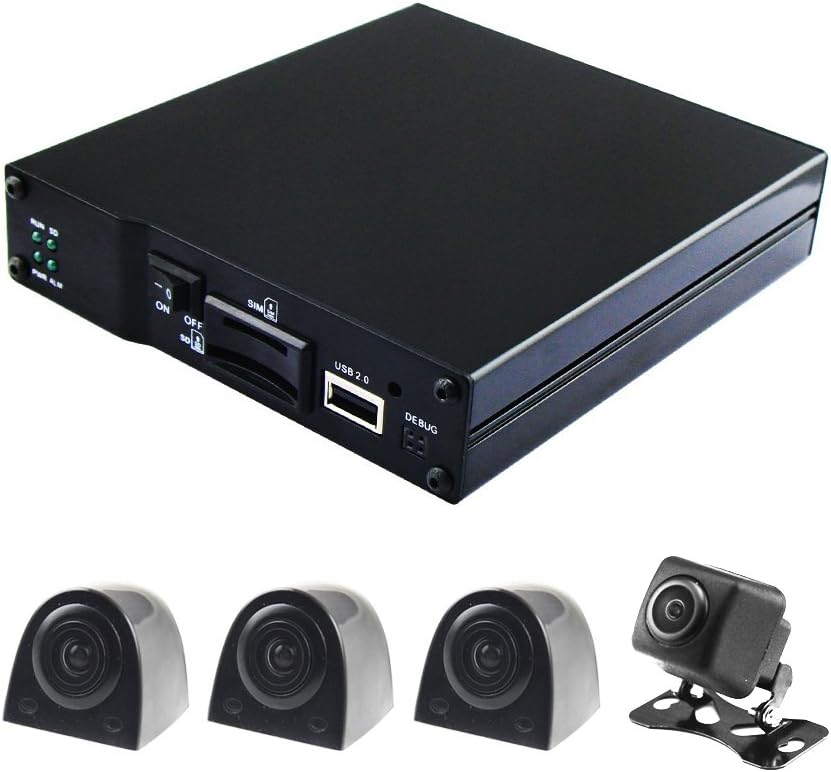 SoloSafety C8 Mobile DVR Kit with 4 Channel AHD 720P 3G 4G GPS WiFi Remote Controll Vehicle Reverse Image SD Mobile DVR S841 + 4 AHD Waterproof Vehicle Cameras(Edition:3G+GPS+WiFi)