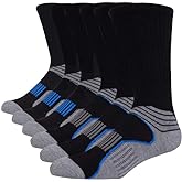 JOYNÉE Mens Athletic Performance Crew Socks for Running and Training 6 Pack
