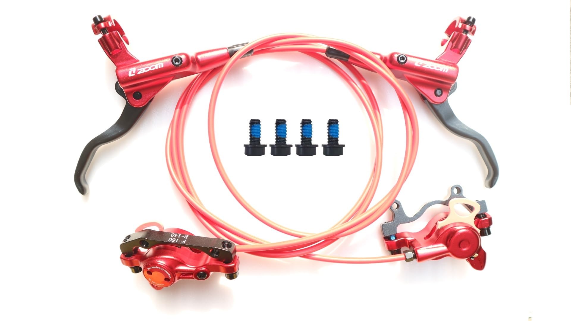 NYK Zoom MTB Hydraulic Disc Brake Mountain Bike XC HB-875 Pro Red Housing (Front & Rear Set)