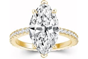 RODIFFY 3.5CT Marquise Cut Engagement Ring,Simulated Diamond Ring,925 Sterling Silver 18K Yellow/White Gold Plated Promise Ring