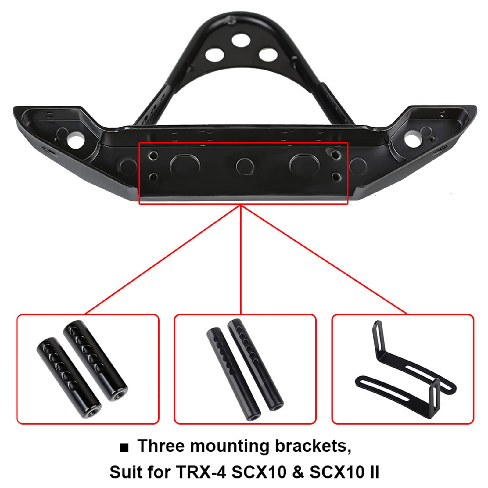 INJORA Rear Bumper For Axial SCX10 & SCX10 II 90046 90047
