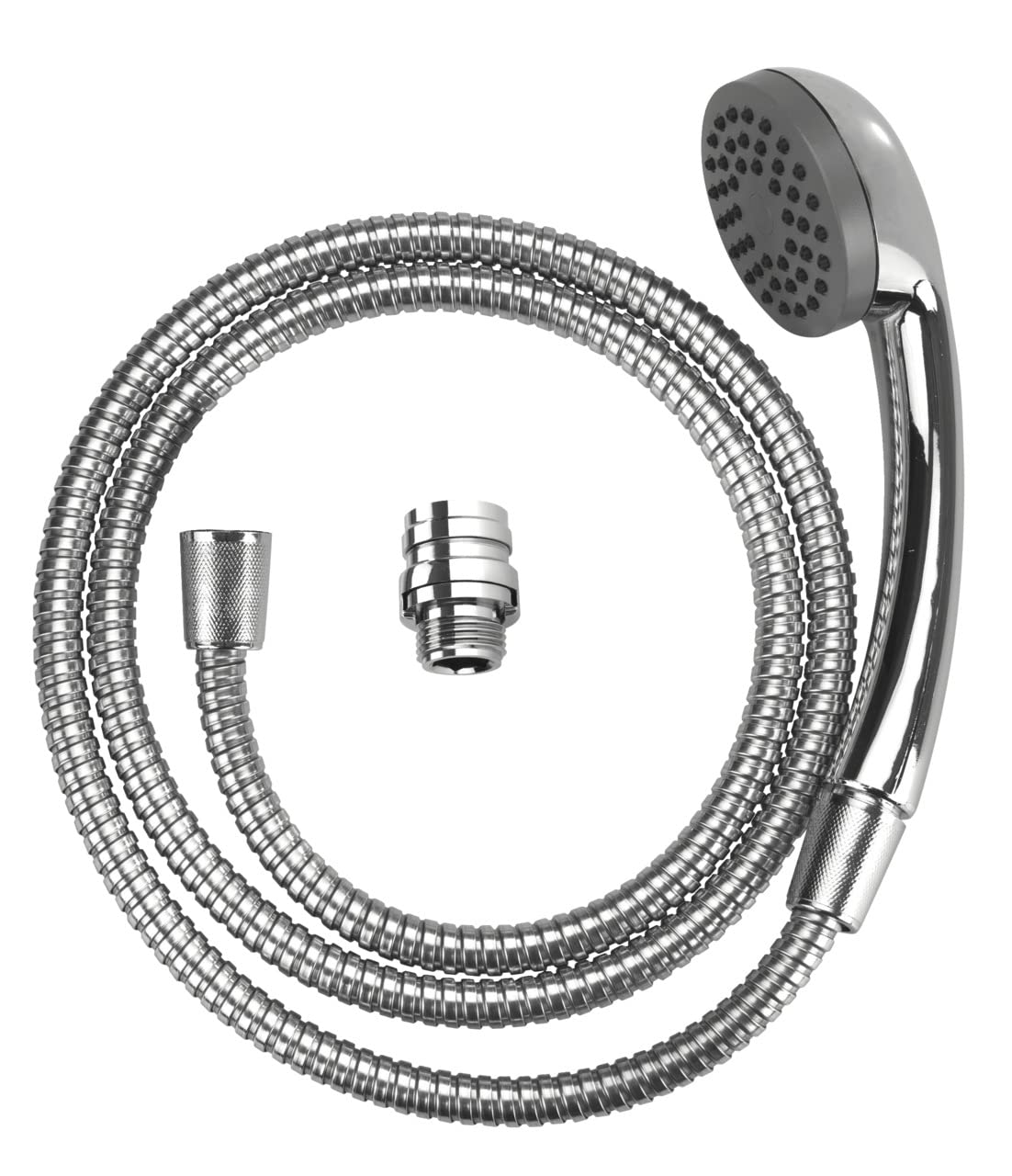 WENKO 22866100 Shower for handbasin - Mobile hand shower with stainless steel shower hose, Acrylonitrile-Butadiene-Styrene (ABS), 170 x 3.5 x 6.5 cm, Silver shiny